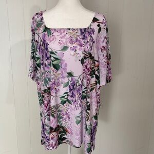 EASTER sale 35% off Allison Daley Lavender Floral Square-Neck Tunic